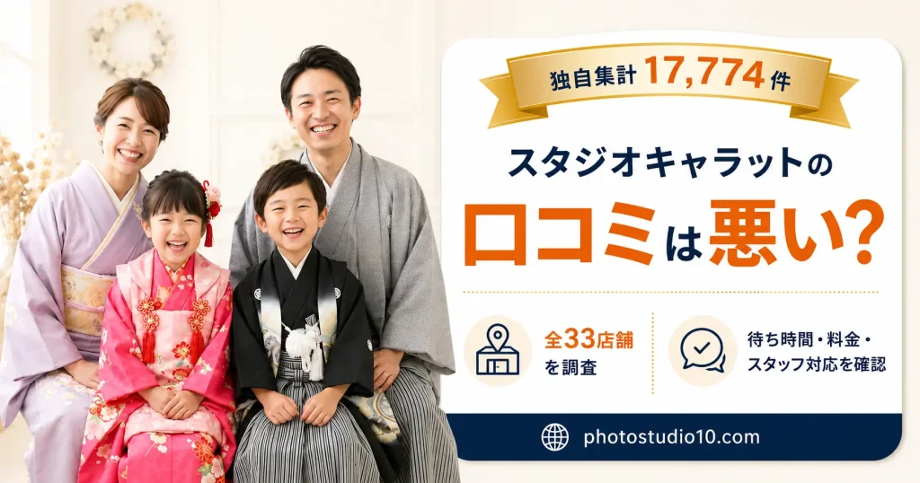 スタジオキャラットの口コミは悪い？全33店舗・17,774件を独自集計